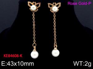 SS Rose Gold-Plating Earring - KE84608-K