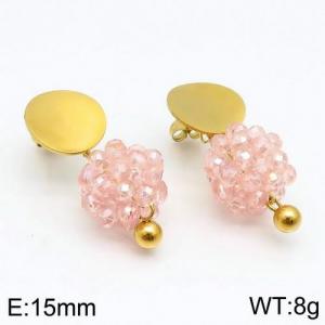 Stainless Steel Stone&Crystal Earring - KE84882-YF