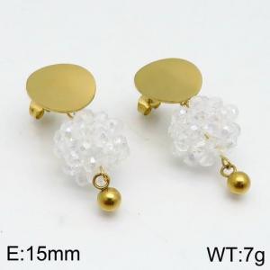 Stainless Steel Stone&Crystal Earring - KE84883-YF