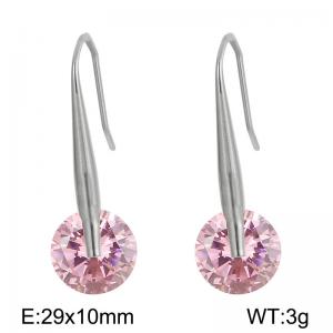 Stainless Steel Stone&Crystal Earring - KE85055-K