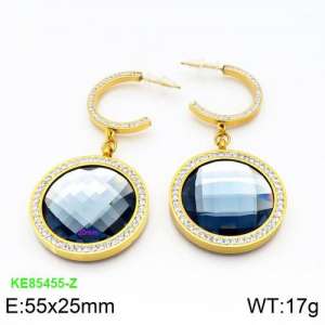 Stainless Steel Stone&Crystal Earring - KE85455-Z