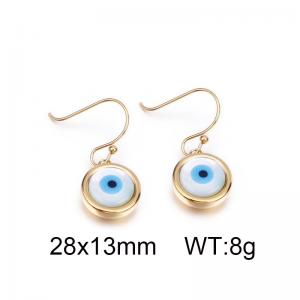 Devil's Eye Earhook Pattern Creative Shell Gold Earrings - KE85786-K