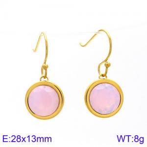 Stainless Steel Stone&Crystal Earring - KE85791-K