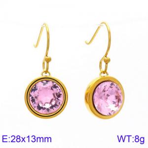 Stainless Steel Stone&Crystal Earring - KE85792-K