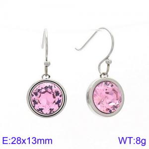 Stainless Steel Stone&Crystal Earring - KE85793-K