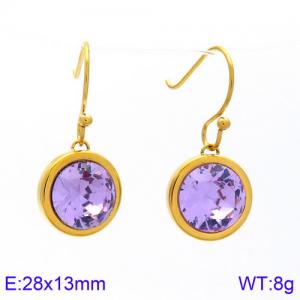 Stainless Steel Stone&Crystal Earring - KE85796-K