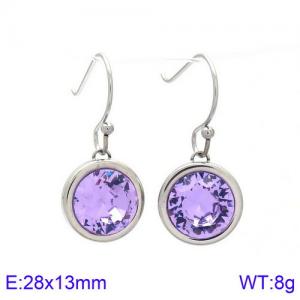 Stainless Steel Stone&Crystal Earring - KE85797-K