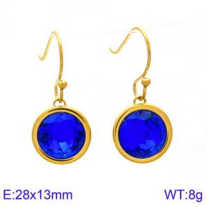 Stainless Steel Stone&Crystal Earring - KE85799-K