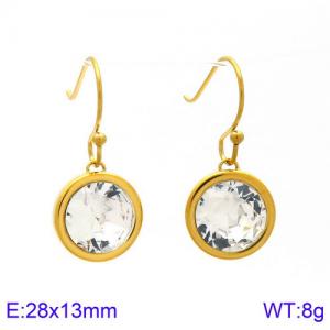 Stainless Steel Stone&Crystal Earring - KE85801-K