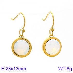 Stainless Steel Stone&Crystal Earring - KE85803-K