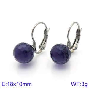 Stainless Steel Stone&Crystal Earring - KE86052-K