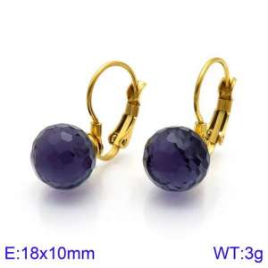 Stainless Steel Stone&Crystal Earring - KE86053-K