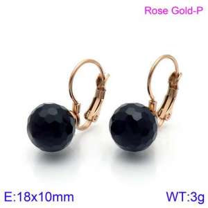 Stainless Steel Stone&Crystal Earring - KE86057-K