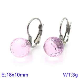 Stainless Steel Stone&Crystal Earring - KE86058-K