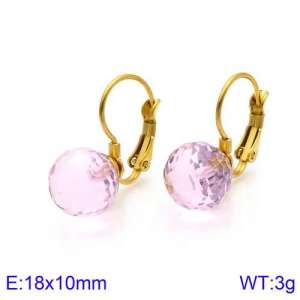 Stainless Steel Stone&Crystal Earring - KE86059-K