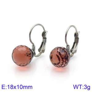 Stainless Steel Stone&Crystal Earring - KE86061-K