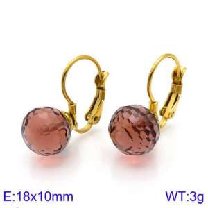 Stainless Steel Stone&Crystal Earring - KE86062-K