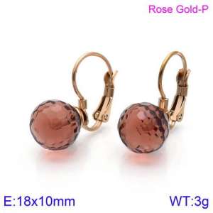 Stainless Steel Stone&Crystal Earring - KE86063-K