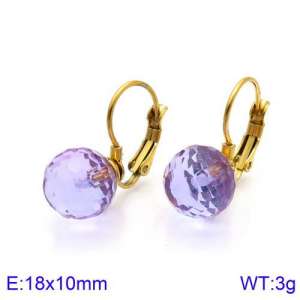 Stainless Steel Stone&Crystal Earring - KE86065-K