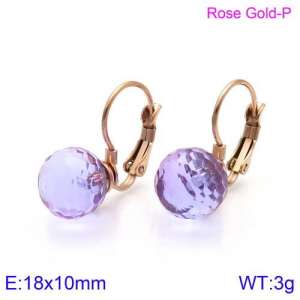 Stainless Steel Stone&Crystal Earring - KE86066-K