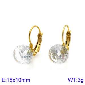 Stainless Steel Stone&Crystal Earring - KE86068-K