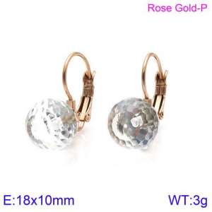 Stainless Steel Stone&Crystal Earring - KE86069-K