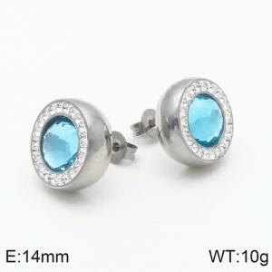 Stainless Steel Stone&Crystal Earring - KE86113-Z