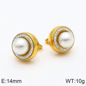 Stainless Steel Stone&Crystal Earring - KE86119-Z