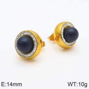 Stainless Steel Stone&Crystal Earring - KE86124-Z