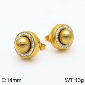 Stainless Steel Stone&Crystal Earring - KE86127-Z