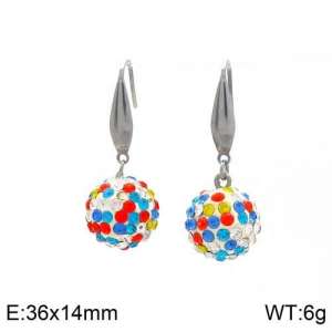 Stainless Steel Stone&Crystal Earring - KE86184-Z