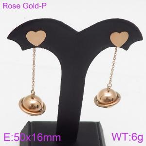 SS Rose Gold-Plating Earring - KE86213-KFC