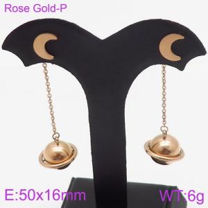 SS Rose Gold-Plating Earring - KE86217-KFC