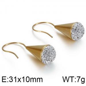 Stainless Steel Stone&Crystal Earring - KE86449-KFC