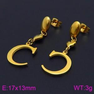 SS Gold-Plating Earring - KE86524-Z