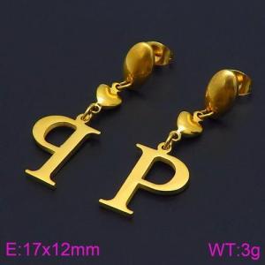 SS Gold-Plating Earring - KE86537-Z