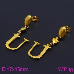 SS Gold-Plating Earring - KE86542-Z