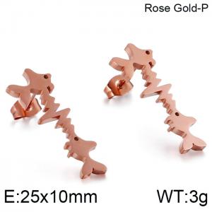 SS Rose Gold-Plating Earring - KE86797-KFC