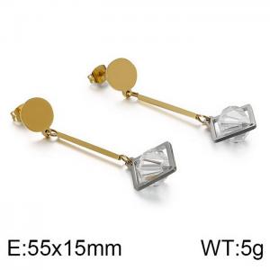 Stainless Steel Stone&Crystal Earring - KE86954-KFC