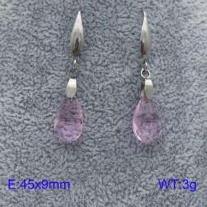 Stainless Steel Stone&Crystal Earring - KE86956-Z