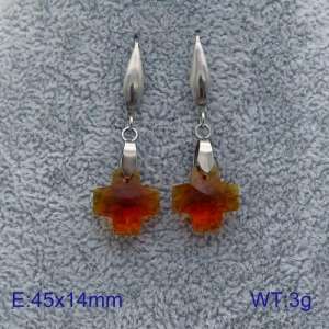 Stainless Steel Stone&Crystal Earring - KE86960-Z