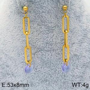 Stainless Steel Stone&Crystal Earring - KE87067-Z