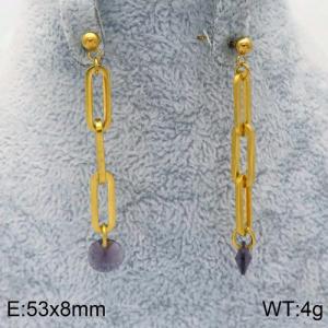 Stainless Steel Stone&Crystal Earring - KE87077-Z