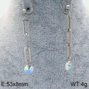 Stainless Steel Stone&Crystal Earring - KE87086-Z