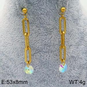 Stainless Steel Stone&Crystal Earring - KE87087-Z