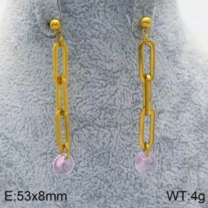 Stainless Steel Stone&Crystal Earring - KE87089-Z