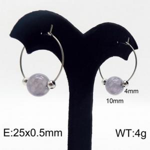 Stainless Steel Stone&Crystal Earring - KE87103-Z