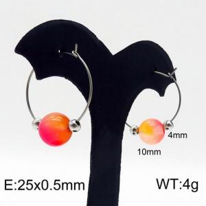 Stainless Steel Stone&Crystal Earring - KE87104-Z--