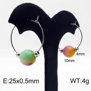 Stainless Steel Stone&Crystal Earring - KE87105-Z