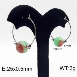 Stainless Steel Stone&Crystal Earring - KE87108-Z